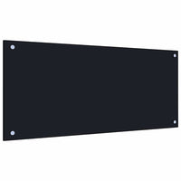 Rivestimento da Cucina 2 pz-Set di 2 Paraschizzi per Cucina Nero 90 x 40 cm vetro temperato 992883