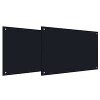 Paraspifferi da cucina 2 pcs Nero 90 x 50 cm Vetro Temperato 3415438