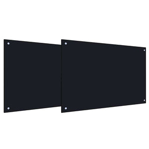 Paraspifferi da cucina 2 pcs Nero 90 x 50 cm Vetro Temperato 3415438