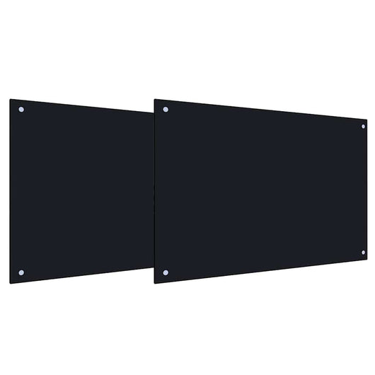 Paraspifferi da cucina 2 pcs Nero 90 x 50 cm Vetro Temperato 3415438