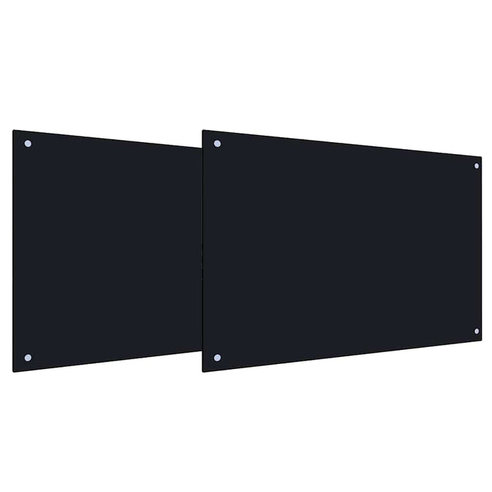 Paraspifferi da cucina 2 pcs Nero 90 x 50 cm Vetro Temperato 3415438