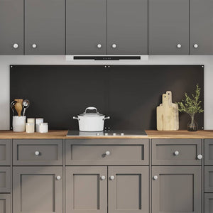 Rivestimento da Cucina 2 pz-Set di 2 Paraschizzi per Cucina Nero 90 x 60 cm vetro temperato 652581