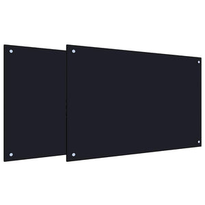 Rivestimento da Cucina 2 pcs Nero 90 x 60 cm vetro temperato 3415439