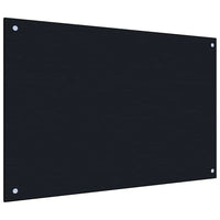 Rivestimento da Cucina 2 pz-Set di 2 Paraschizzi per Cucina Nero 90 x 60 cm vetro temperato 652581