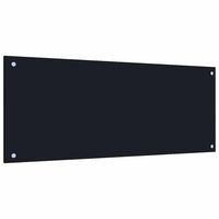 Rivestimento da Cucina 2 pz-Set di 2 Paraschizzi per Cucina Nero 100 x 40 cm vetro temperato 384348