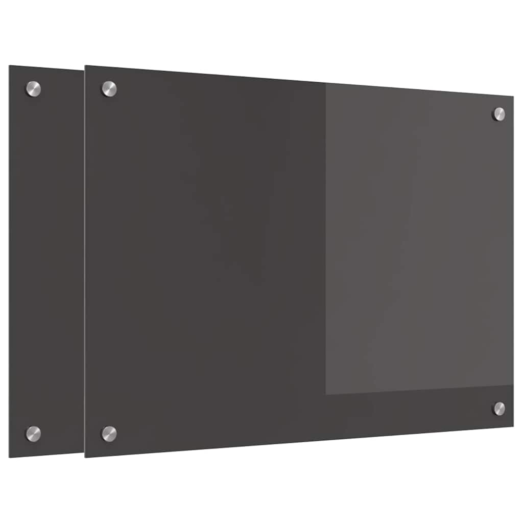 Rivestimento da Cucina 2 pz-Set di 2 Paraschizzi per Cucina Grigio scuro 70 x 50 cm