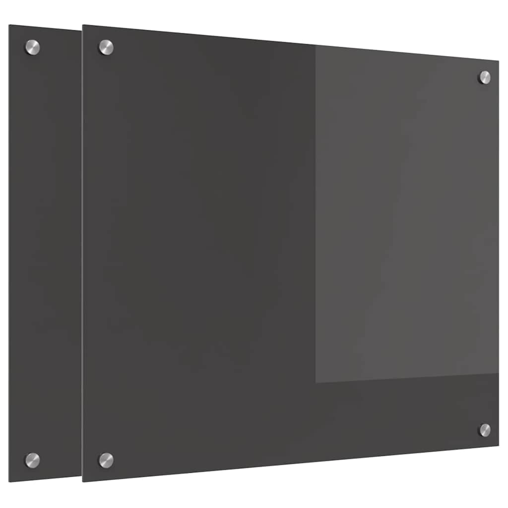 Rivestimento da Cucina 2 pz-Set di 2 Paraschizzi per Cucina Grigio scuro 70 x 60 cm