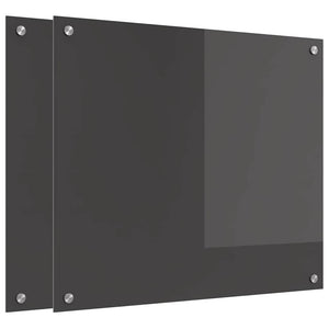 Rivestimento da Cucina 2 pz-Set di 2 Paraschizzi per Cucina Grigio scuro 70 x 60 cm