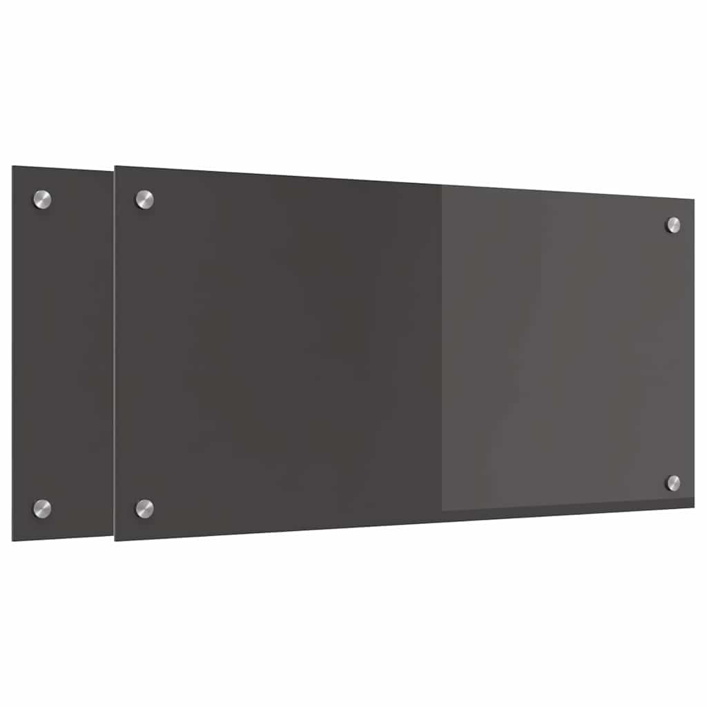 Rivestimento da Cucina 2 pz-Set di 2 Paraschizzi per Cucina Grigio scuro 80 x 40 cm