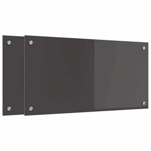 Rivestimento da Cucina 2 pz-Set di 2 Paraschizzi per Cucina Grigio scuro 80 x 40 cm