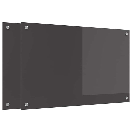 Rivestimento da Cucina 2 pz-Set di 2 Paraschizzi per Cucina Grigio scuro 80 x 50 cm