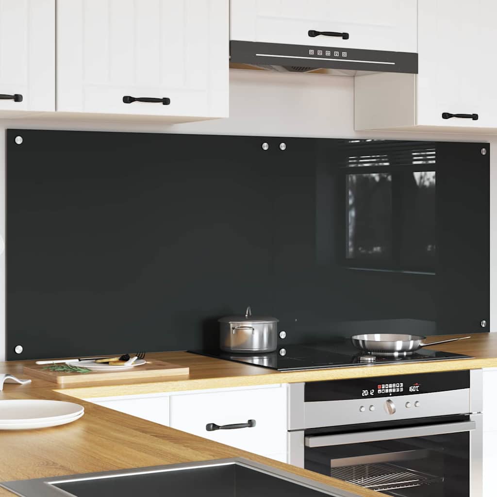 Rivestimento da Cucina 2 pz-Set di 2 Paraschizzi per Cucina Grigio scuro 80 x 60 cm