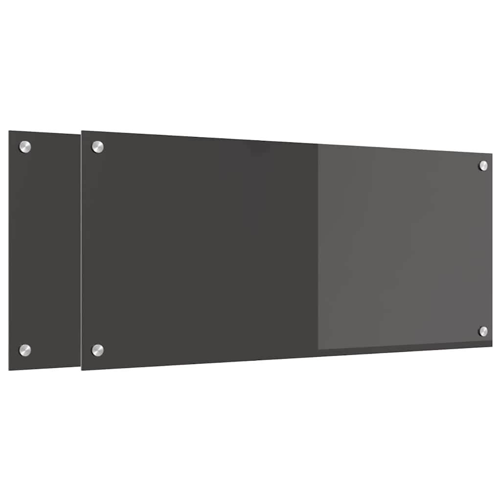 Rivestimento da Cucina 2 pz-Set di 2 Paraschizzi per Cucina Grigio scuro 90 x 40 cm