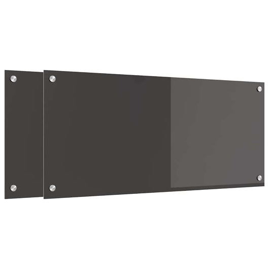 Rivestimento da Cucina 2 pz-Set di 2 Paraschizzi per Cucina Grigio scuro 90 x 40 cm