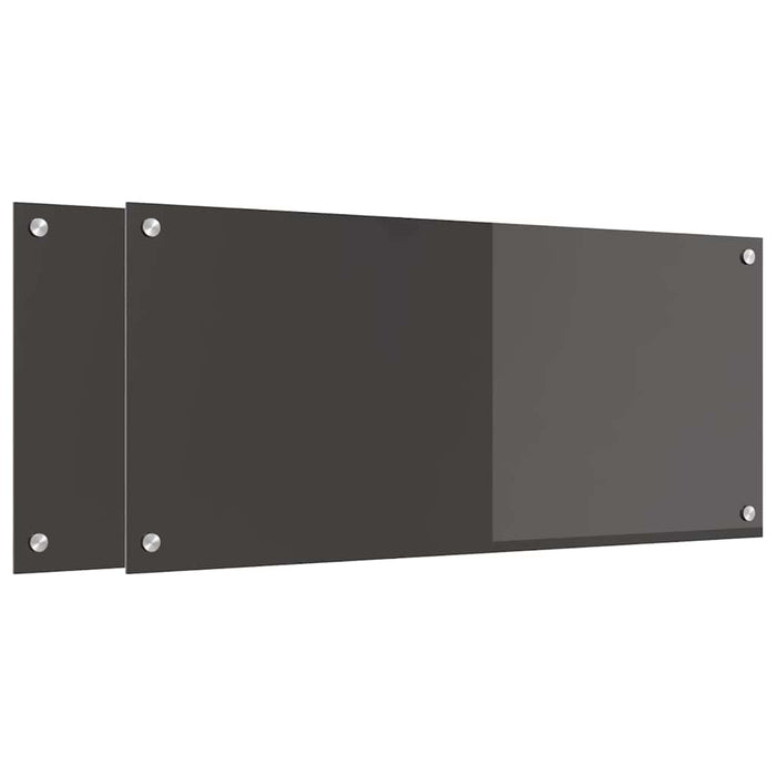 Rivestimento da Cucina 2 pz-Set di 2 Paraschizzi per Cucina Grigio scuro 90 x 40 cm