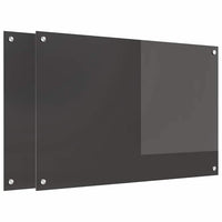 Rivestimento da Cucina 2 pz-Set di 2 Paraschizzi per Cucina Grigio scuro 90 x 60 cm