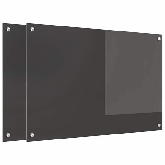 Rivestimento da Cucina 2 pz-Set di 2 Paraschizzi per Cucina Grigio scuro 90 x 60 cm