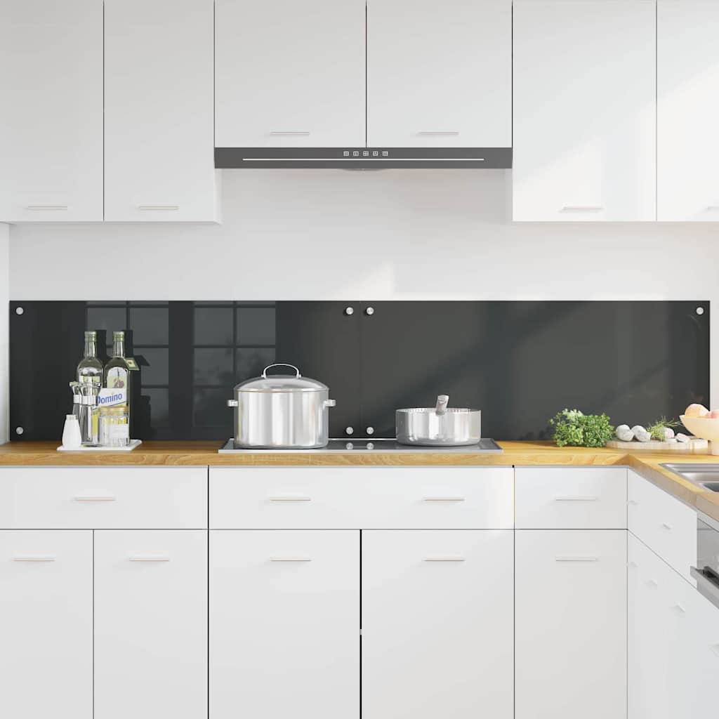 Rivestimento da Cucina 2 pz-Set di 2 Paraschizzi per Cucina Grigio scuro 100 x 40 cm