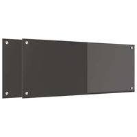 Rivestimento da Cucina 2 pz-Set di 2 Paraschizzi per Cucina Grigio scuro 100 x 40 cm