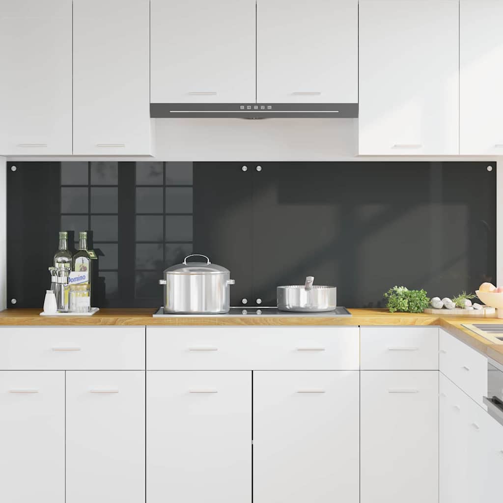 Rivestimento da Cucina 2 pz-Set di 2 Paraschizzi per Cucina Grigio scuro 100 x 60 cm