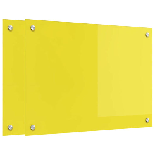 Rivestimento da Cucina 2 pcs Giallo 70 x 50 cm vetro temperato 3415471