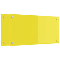 Rivestimento da Cucina 2 pz-Set di 2 Paraschizzi per Cucina Giallo 80 x 40 cm vetro temperato