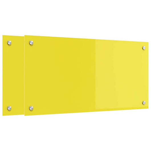 Rivestimento da Cucina 2 pcs Giallo 80 x 40 cm vetro temperato 3415473