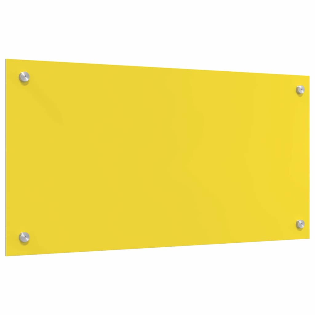 Rivestimento da Cucina 2 pz-Set di 2 Paraschizzi per Cucina Giallo 80 x 40 cm vetro temperato