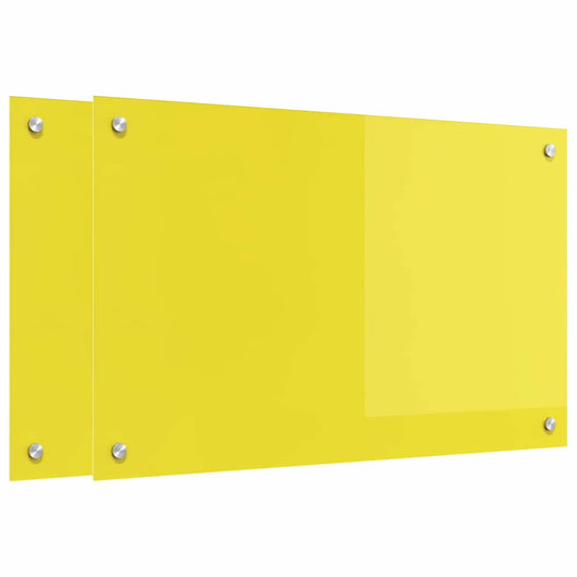 Rivestimento da Cucina 2 pcs Giallo 80 x 50 cm vetro temperato 3415474
