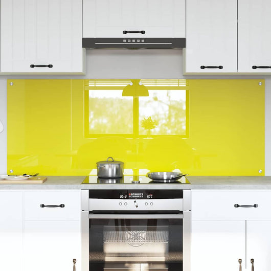 Rivestimento da Cucina 2 pcs Giallo 80 x 60 cm vetro temperato 3415475