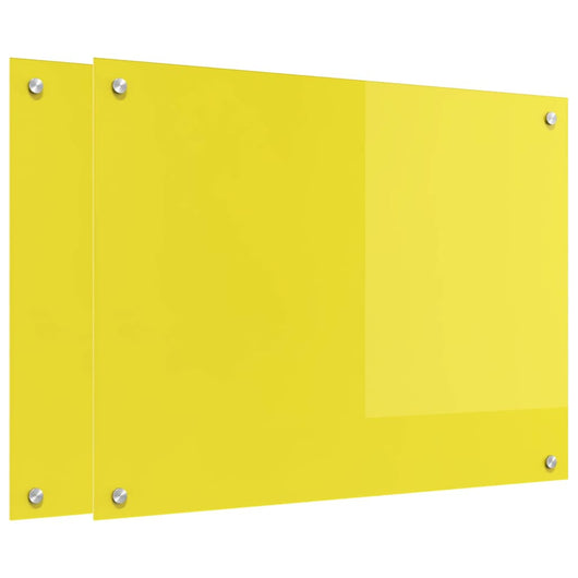 Rivestimento da Cucina 2 pcs Giallo 80 x 60 cm vetro temperato 3415475