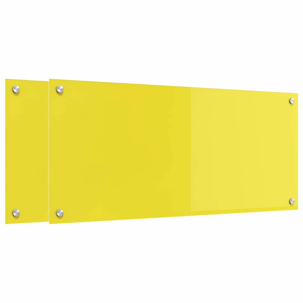 Rivestimento da Cucina 2 pcs Giallo 90 x 40 cm vetro temperato 3415476
