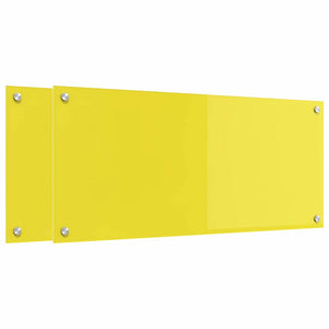 Rivestimento da Cucina 2 pcs Giallo 90 x 40 cm vetro temperato 3415476