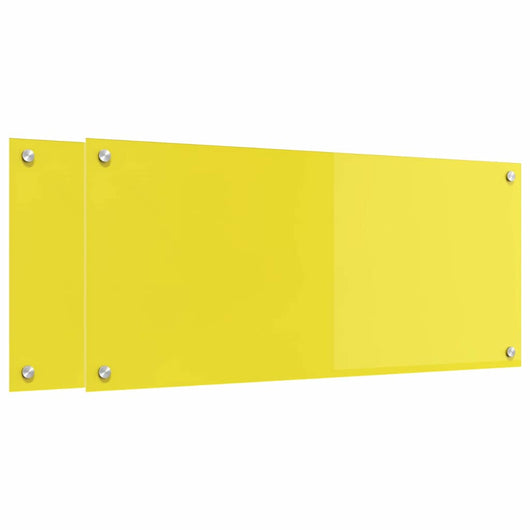 Rivestimento da Cucina 2 pcs Giallo 90 x 40 cm vetro temperato 3415476