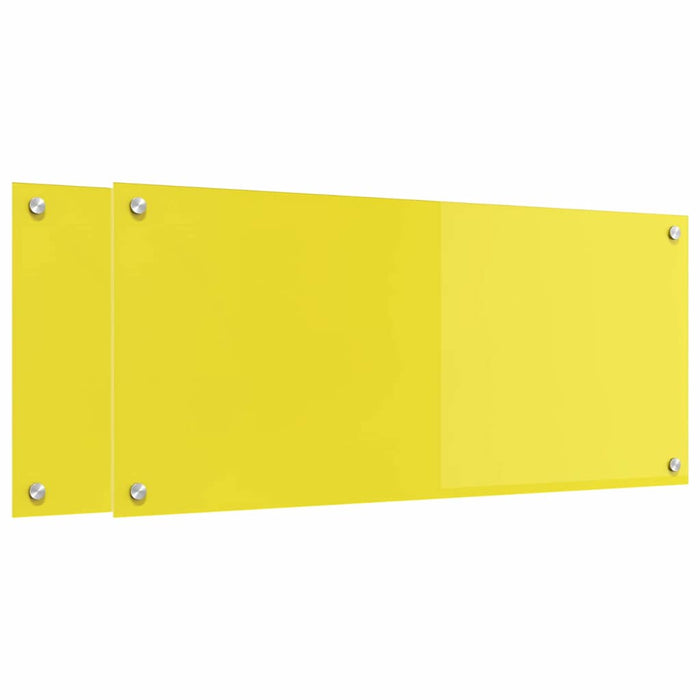 Rivestimento da Cucina 2 pcs Giallo 90 x 40 cm vetro temperato 3415476