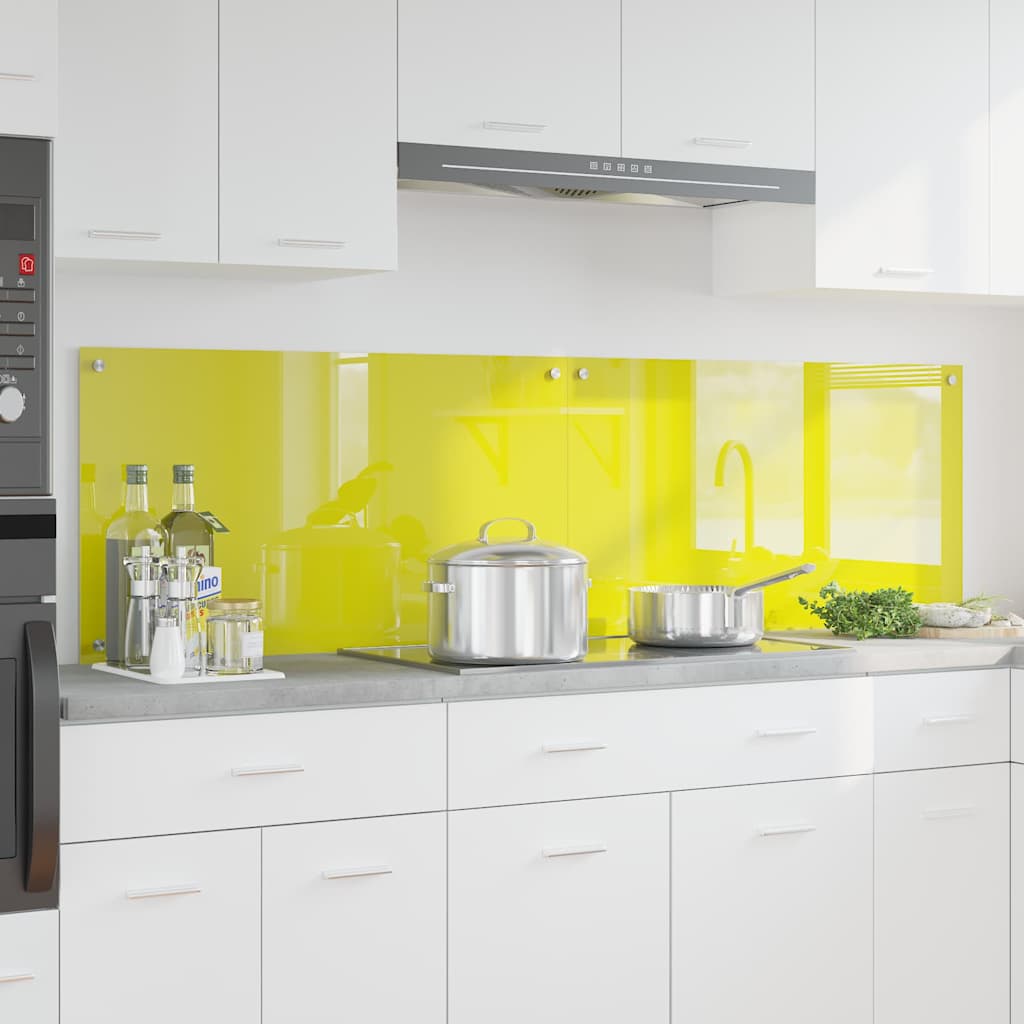 Rivestimento da Cucina 2 pcs Giallo 90 x 50 cm vetro temperato 3415477