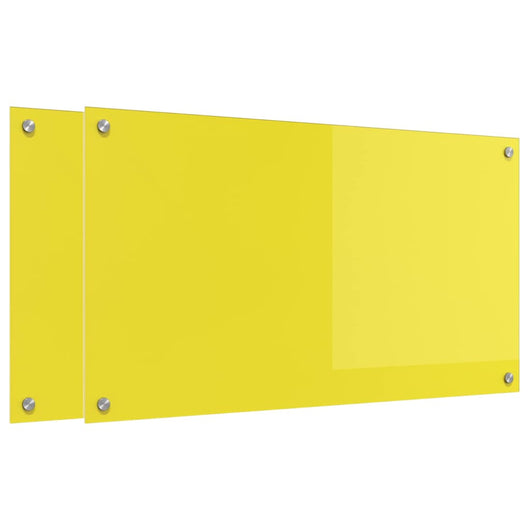 Rivestimento da Cucina 2 pcs Giallo 90 x 50 cm vetro temperato 3415477