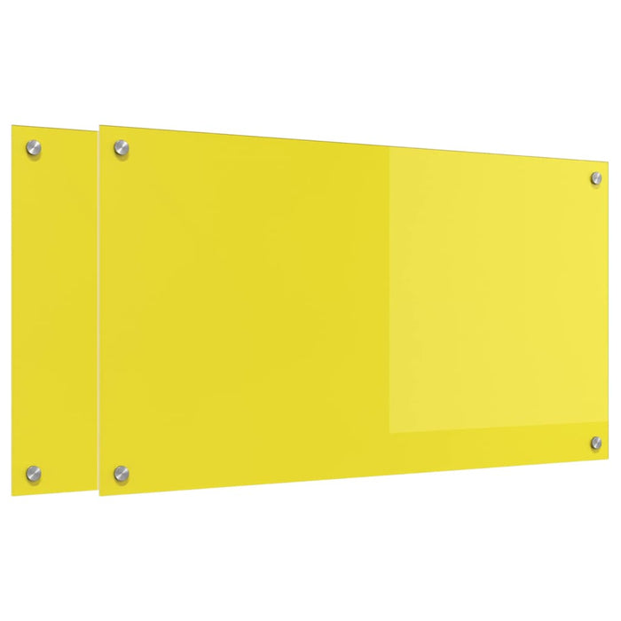 Rivestimento da Cucina 2 pcs Giallo 90 x 50 cm vetro temperato 3415477