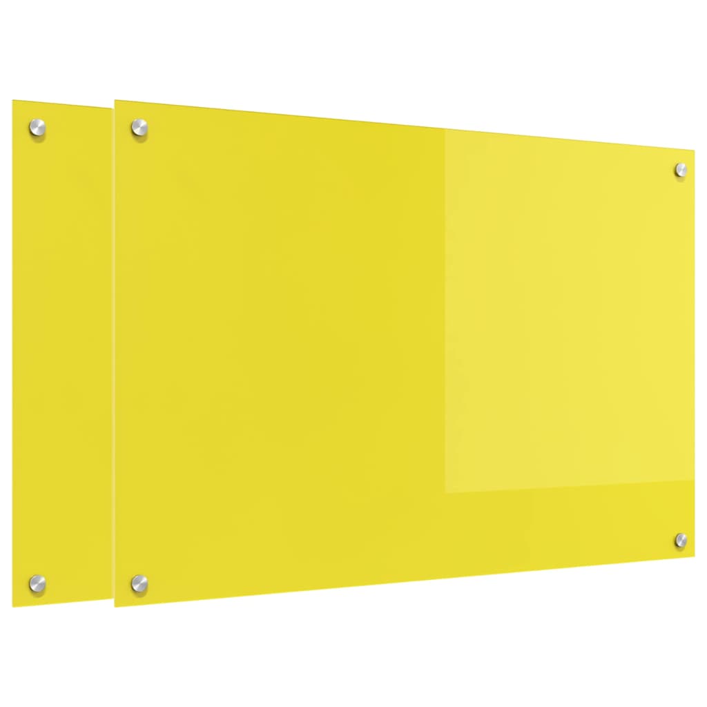 Rivestimento da Cucina 2 pcs Giallo 90 x 60 cm vetro temperato 3415478