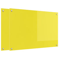 Rivestimento da Cucina 2 pcs Giallo 90 x 60 cm vetro temperato 3415478