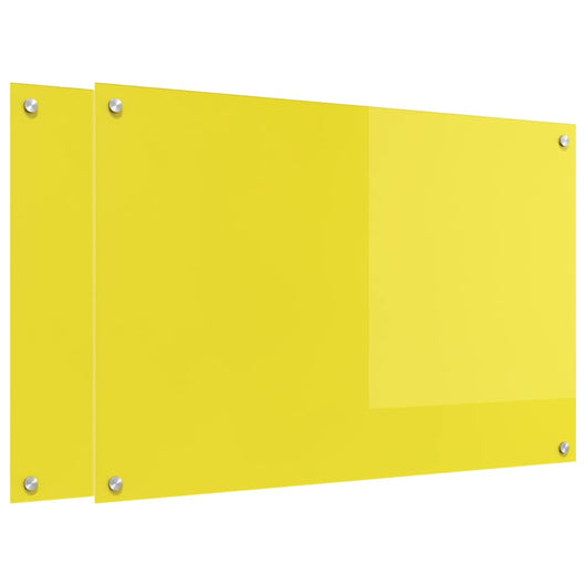 Rivestimento da Cucina 2 pcs Giallo 90 x 60 cm vetro temperato 3415478