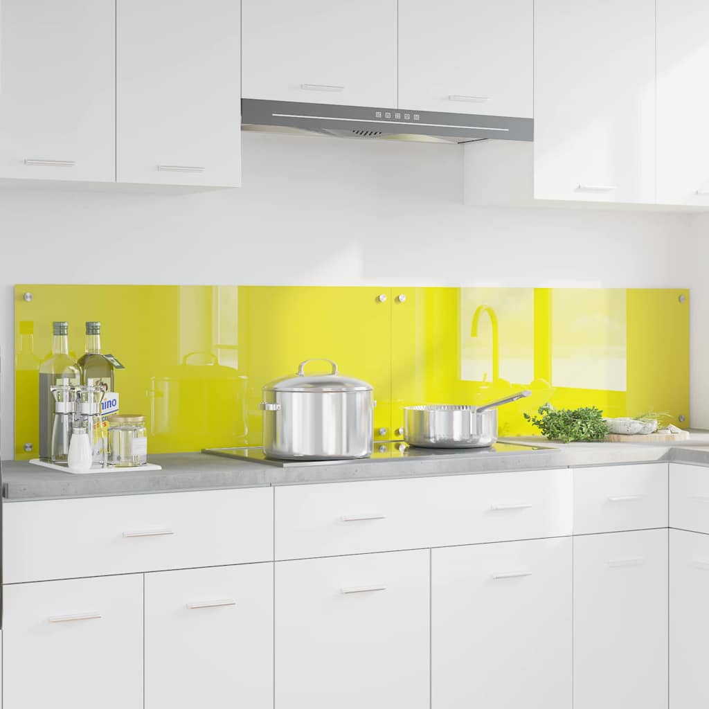 Rivestimento da Cucina 2 pcs Giallo 100 x 40 cm vetro temperato 3415479