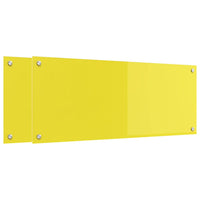 Rivestimento da Cucina 2 pcs Giallo 100 x 40 cm vetro temperato 3415479