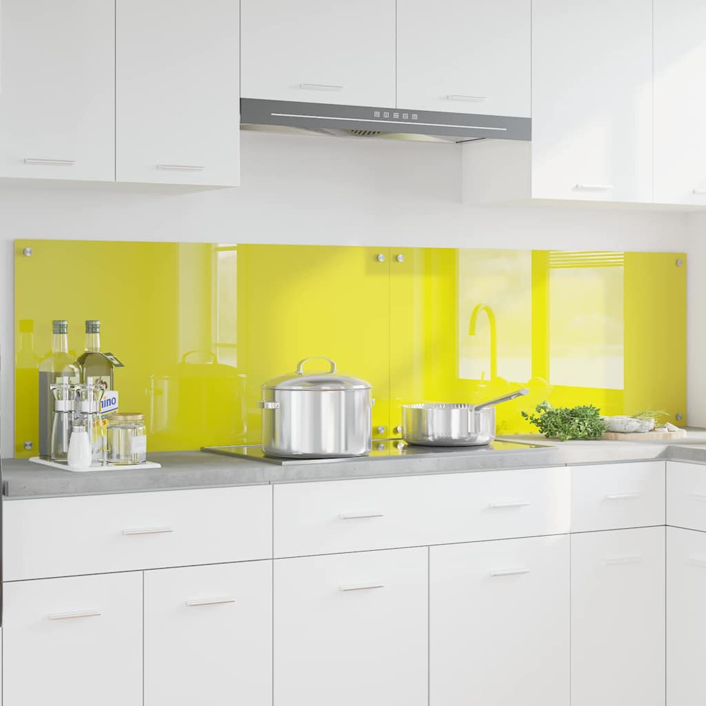 Rivestimento da Cucina 2 pcs Giallo 100 x 50 cm vetro temperato 3415480
