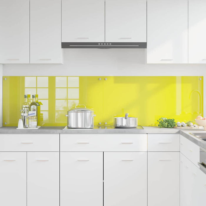 Rivestimento da Cucina 2 pz-Set di 2 Paraschizzi per Cucina Giallo 100 x 50 cm vetro temperato