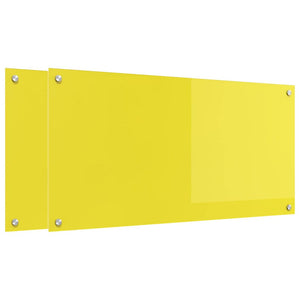 Rivestimento da Cucina 2 pcs Giallo 100 x 50 cm vetro temperato 3415480