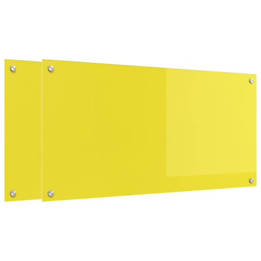 Rivestimento da Cucina 2 pcs Giallo 100 x 50 cm vetro temperato 3415480