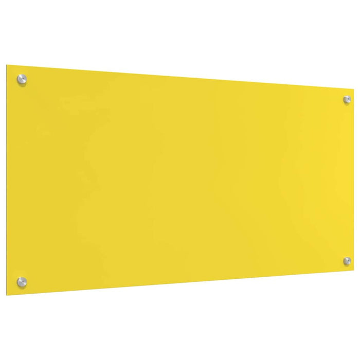 Rivestimento da Cucina 2 pz-Set di 2 Paraschizzi per Cucina Giallo 100 x 50 cm vetro temperato
