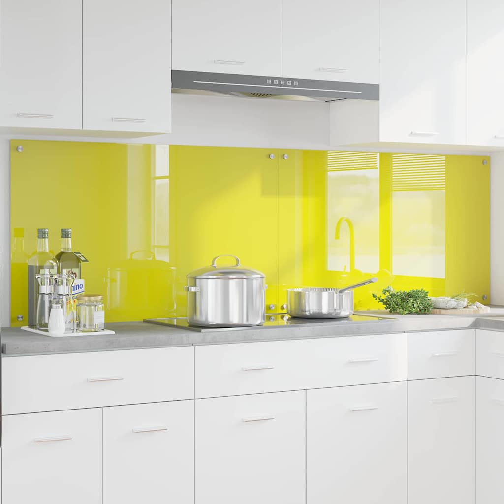 Rivestimento da Cucina 2 pcs Giallo 100 x 60 cm vetro temperato 3415481