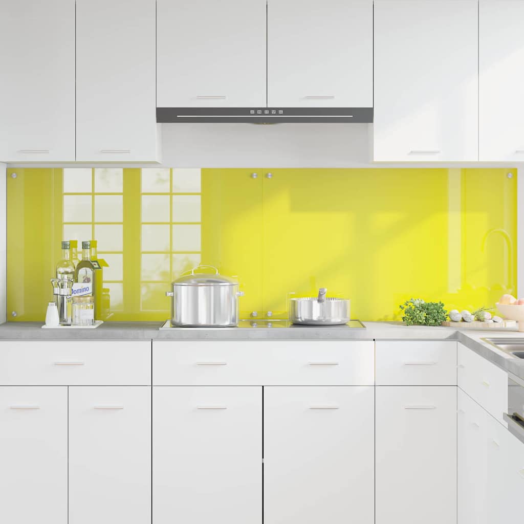 Rivestimento da Cucina 2 pcs Giallo 100 x 60 cm vetro temperato 3415481